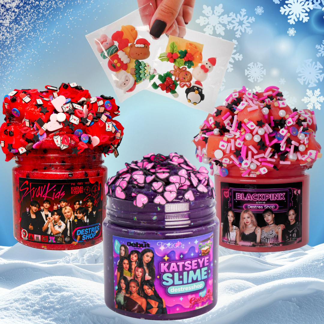 PACHET-SET 6 CHARMS DE CRACIUN GRATIS+3 SLIMES K POP